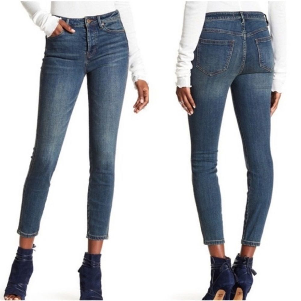 Free People Payton Button Fly Jeans Medium Wash Size 27 - Picture 3 of 11